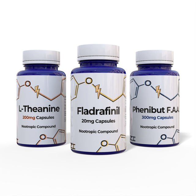 L-theanine 200mg + Fladrafinil 20mg + phenibut FAA 300mg NZ40 Limitless stack